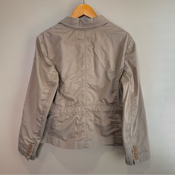 Talbots Utility Jacket Blazer. Business Casual Travel Khaki Tan. 14 - Picture 2 of 7